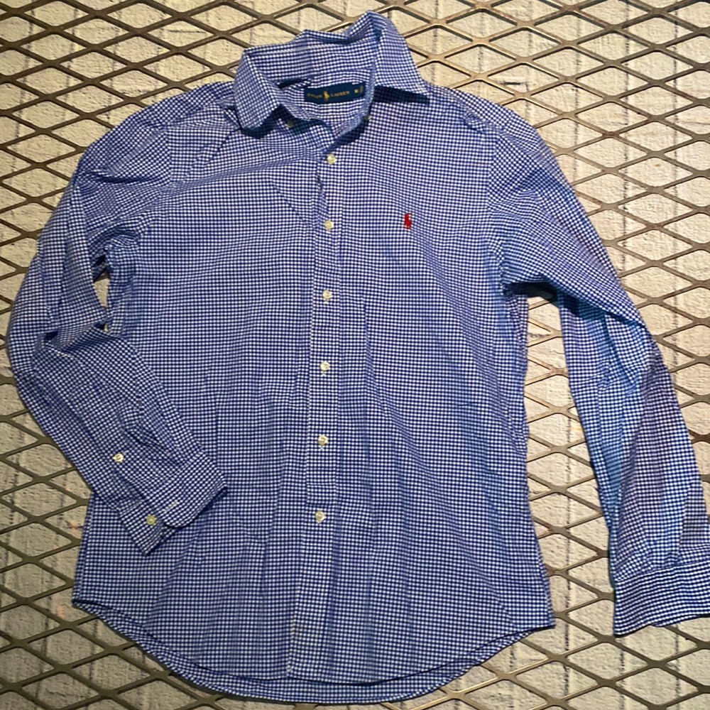 Ralph Lauren checked blue medium dress shirt